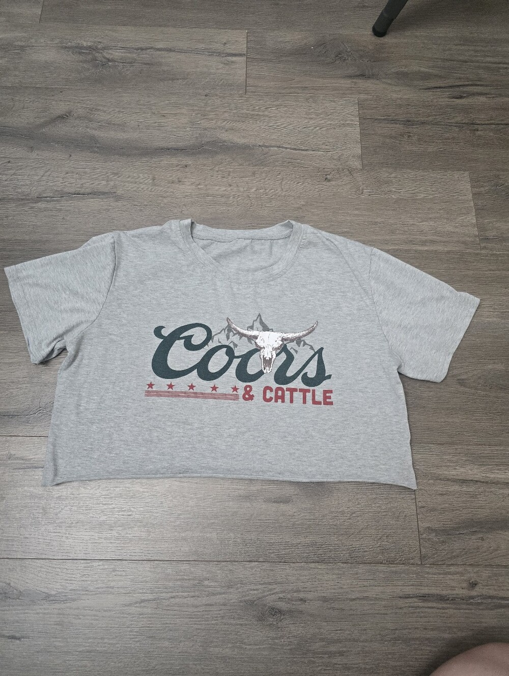 Coors & Cattle Cutoff Crop Top Weatern Cowgirl Festival Summer Rodeo